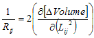 1/Rij = d(dVolume/d(Lij^2)