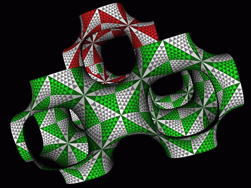 Surface divides 3D space into congruent parts