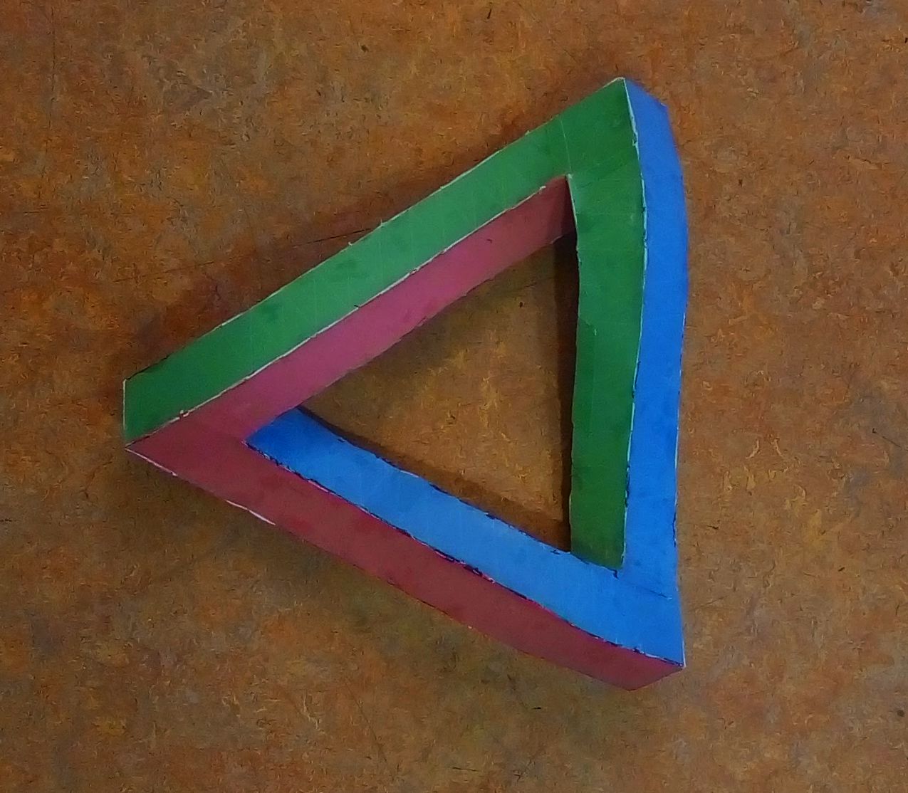 Cardboard model of Penrose impossible triangle