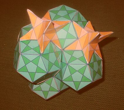Pentagrams on cubically stacked dodecahedra
